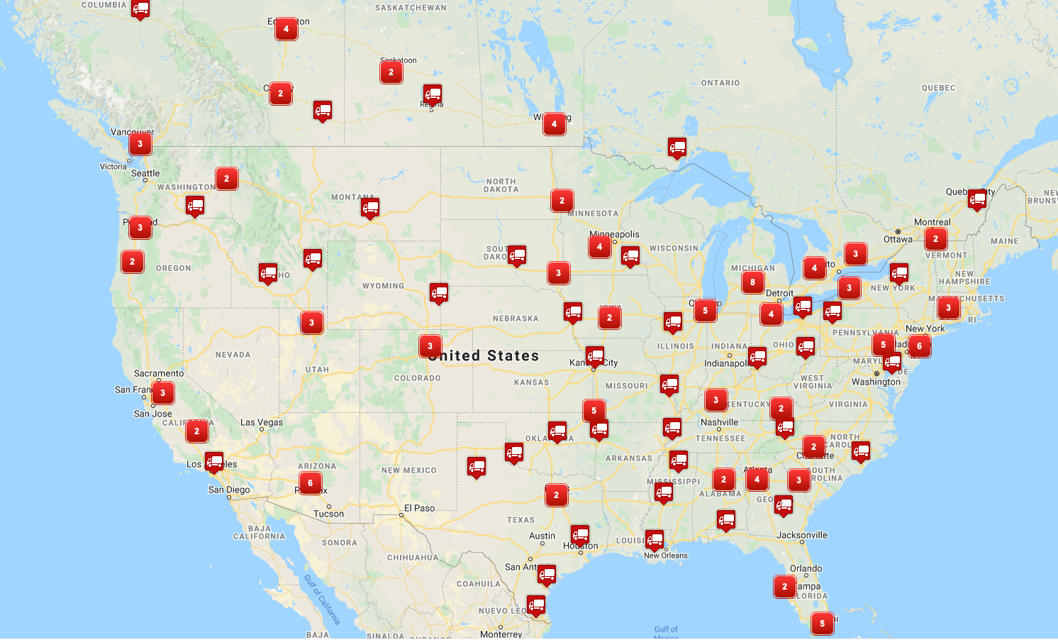 map of TPI sellers